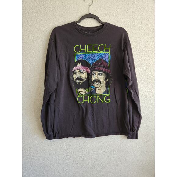 Cheech & Chong Black Graphic Long Sleeve Shirt- M - Picture 1 of 4